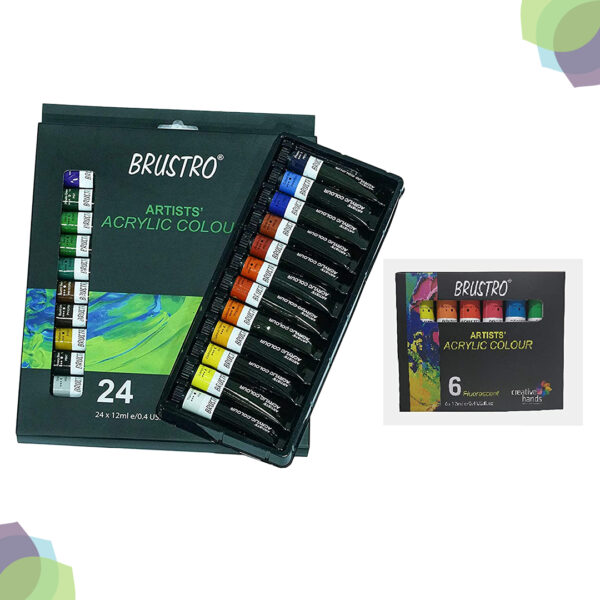 BRUSTRO Artists’ Acrylic Sets Artists Acrylic Colour Complete Range of 24