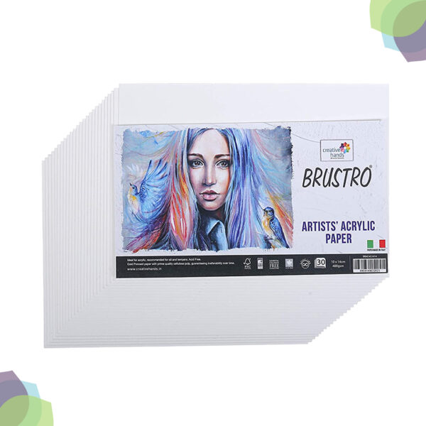 BRUSTRO Artists' Acrylic Paper 400 GSM Artists Acrylic Paper 400GSM 30 Sheets
