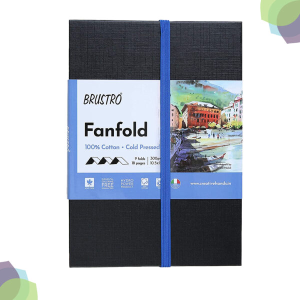 BRUSTRO BRUSTRO Artists' Fanfold Book 100% Cotton 300GSM Pads Artists Fanfold Watercolour Book 100 Cotton