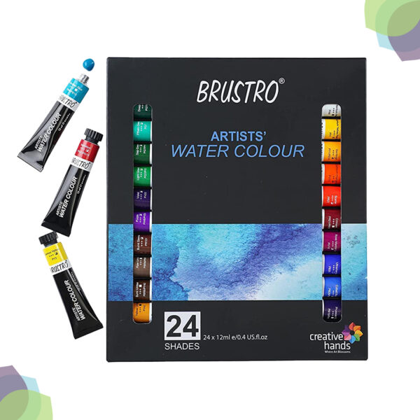BRUSTRO Artists' Watercolour Sets BRUSTRO Artists Watercolour Set of 24 Colours X 12ML Tubes