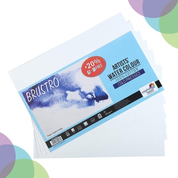 BRUSTRO Watercolour Paper 300 GSM A4 100% cotton Brustro 100 Cotton Artists Watercolour Paper 300 GSM A4