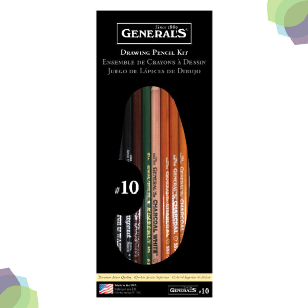 General Charcoal Pencil Set – Set Of 8 5576A Classic Drawing Sketching Kit 8PCs