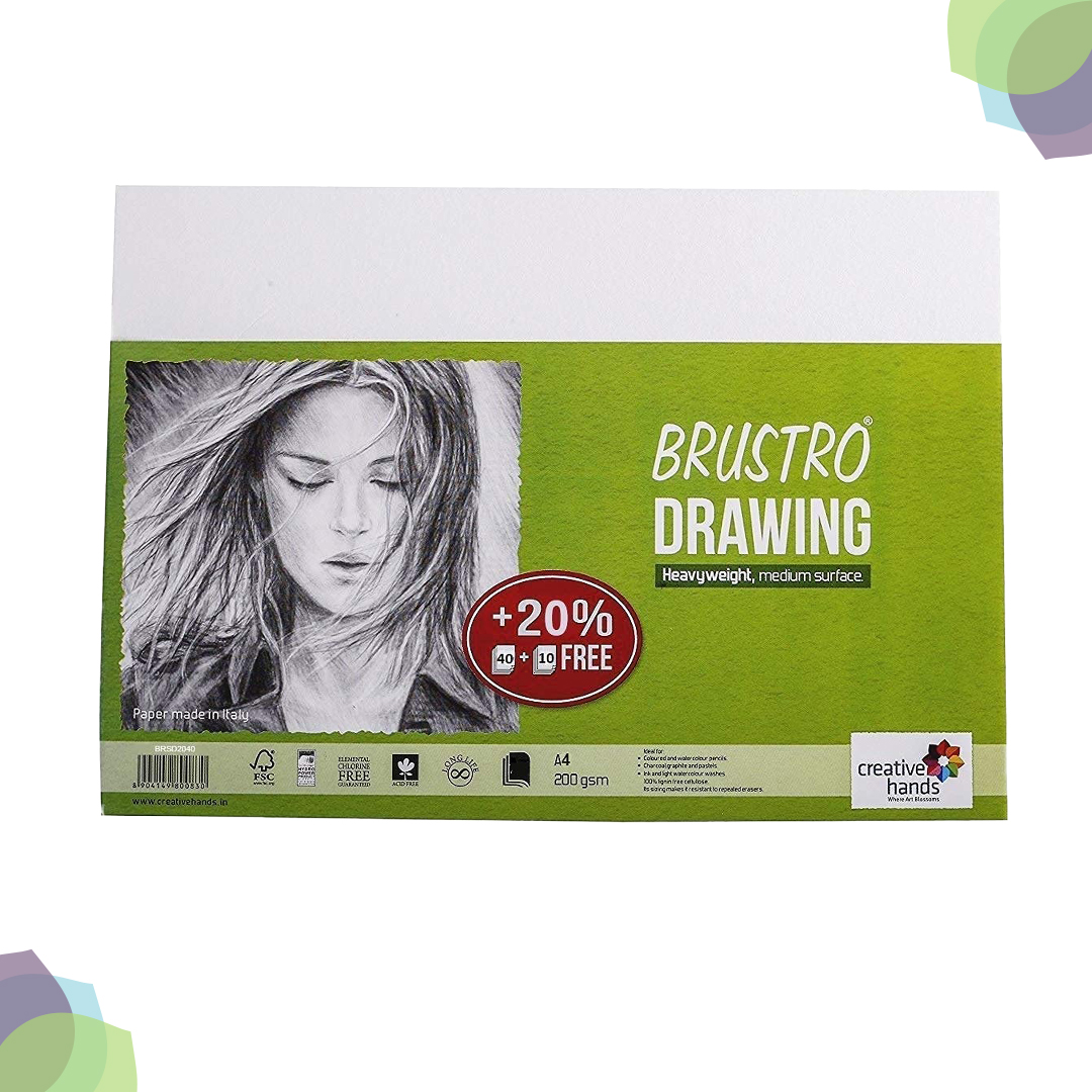 Buy BRUSTRO Drawing Paper 200 GSM Packets Hakimi Stationers Art