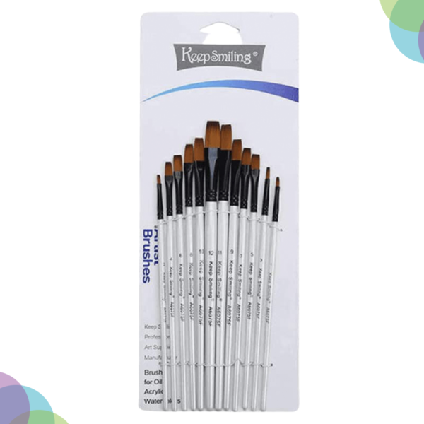 Keep Smiling Synthetic Taklon Brush Sets Short Handle Keep Smiling Synthetic Taklon Brush Sets Short Handle 1