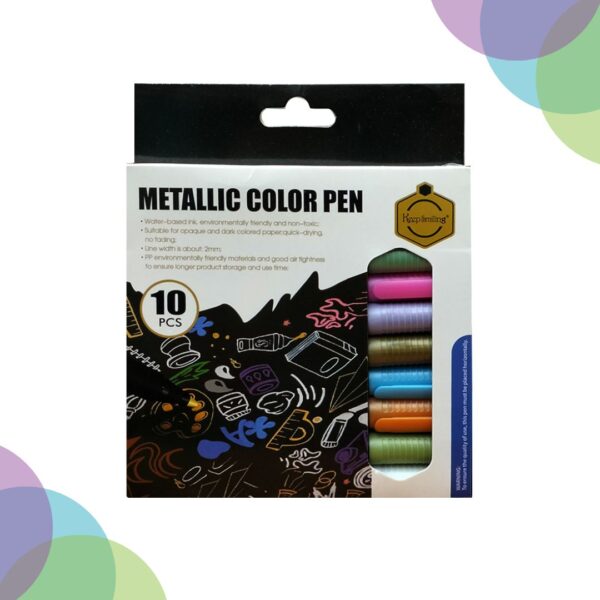 Keep Smiling Metallic Color Pen Set 10 Keep Smiling Metallic Color Pen Set of 10