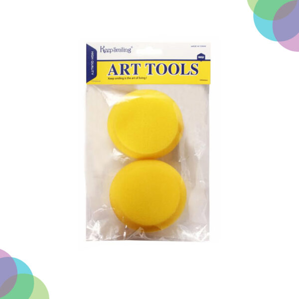 Keep Smiling Yellow Sponge Round Set of 2 Keep Smiling Yellow Sponge Round Set of 2