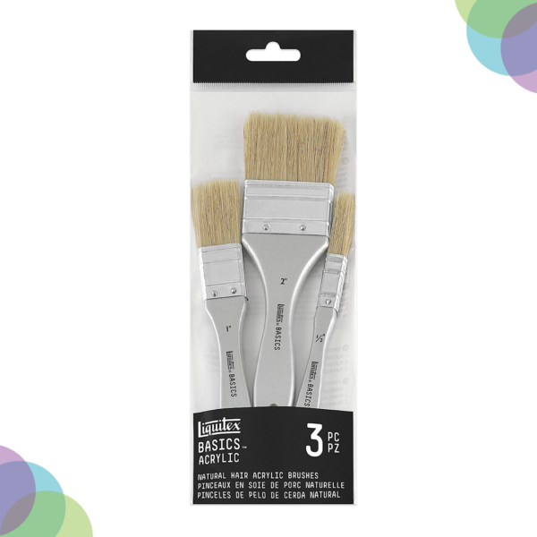 Liquitex Basics Brush Natural Hair Set Of 3 Liquitex Basics 3699368 hog bristle brush set 4