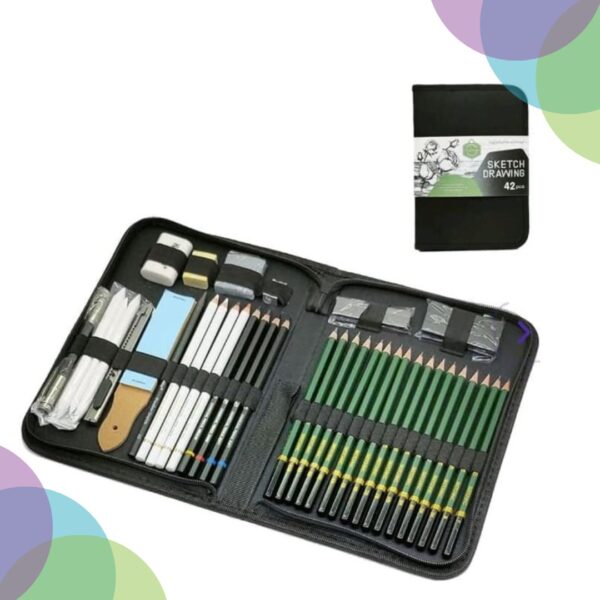 Keep Smilling Sketch & Drawing Set 42 Professional Drawing Pencils and Sketch Kit