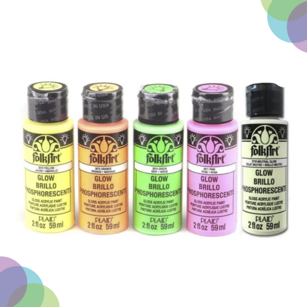 FolkArt Glow In The Dark Paint 59Ml Set Of 6 FolkArt Glow In The Dark Paint 59Ml Set Of 6