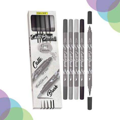 Cart Online Calligraphy Brush Set Of 5 Grey Edition