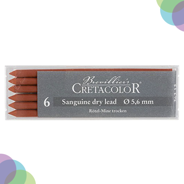 CRETACOLOR Artists' Sanguine Dry Lead Medium (Set of 6) CRETACOLOR Artists Sanguine Dry Lead Medium Set of 6