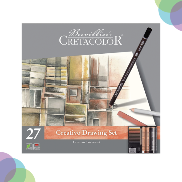 CRETACOLOR Creativo Drawing Set of 27 - Tin Box CRETACOLOR Creativo Drawing Set of 27 Tin
