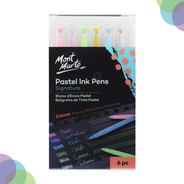 Mont Marte Pastel Ink Pens Fine Tip 6 Mont Marte Pastel Ink Pens Fine Tip 6