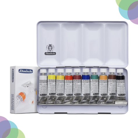 Art & Craft Material Suppliers Schmincke Horadam Gouache Metal Set 10 X 15 Ml