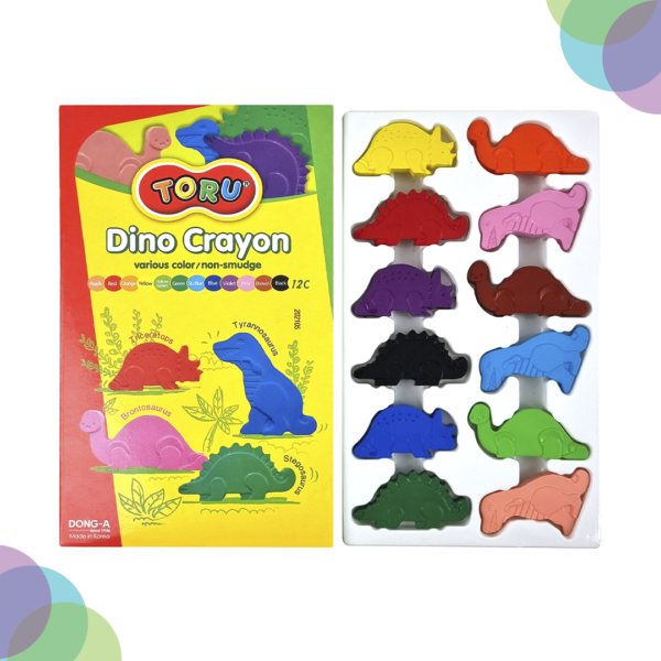 Dong-A Toru Dino Colour Crayons Set Of 12 Dong A Toru Dino Colour Crayons Set Of 12