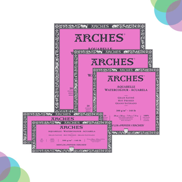 Arches Watercolour Pads Hot Press Pad 300Gsm Arches Watercolour Pads Hot Press Pad 300Gsm