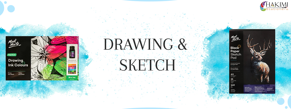 Art & Craft Material Suppliers drawing sketch banner