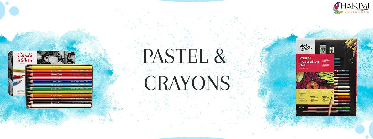 Art & Craft Material Suppliers pastel crayon banner