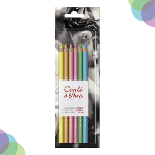 Conte A Paris Pastel Pencils Set Of 6 Bright Hues Conte A Paris Pastel Pencils Set Of 6 Bright Hues