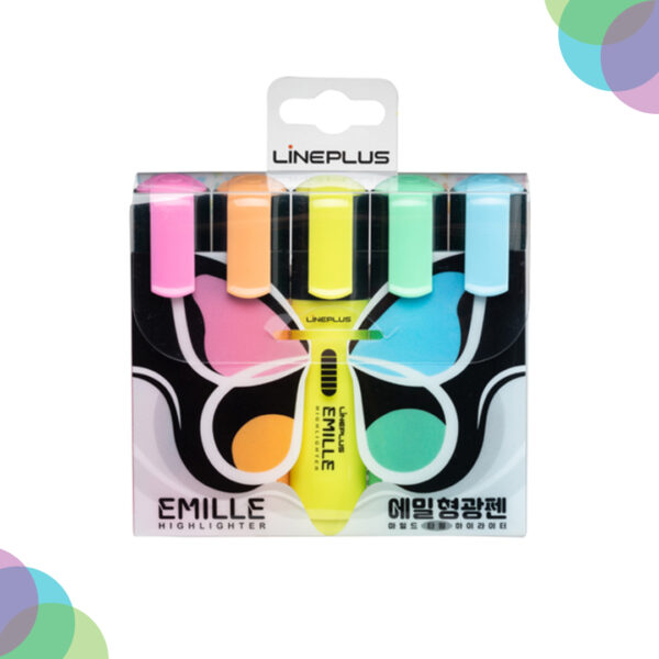 Lineplus EMILE Pastel Highlighter Set Of 5 Lineplus Highlighter EMILE Set Of 5