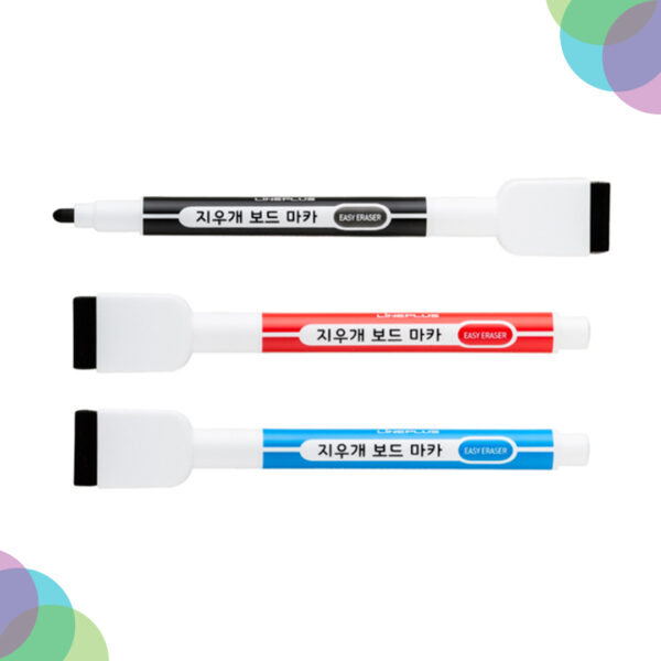 Lineplus White Board Marker With Eraser Black