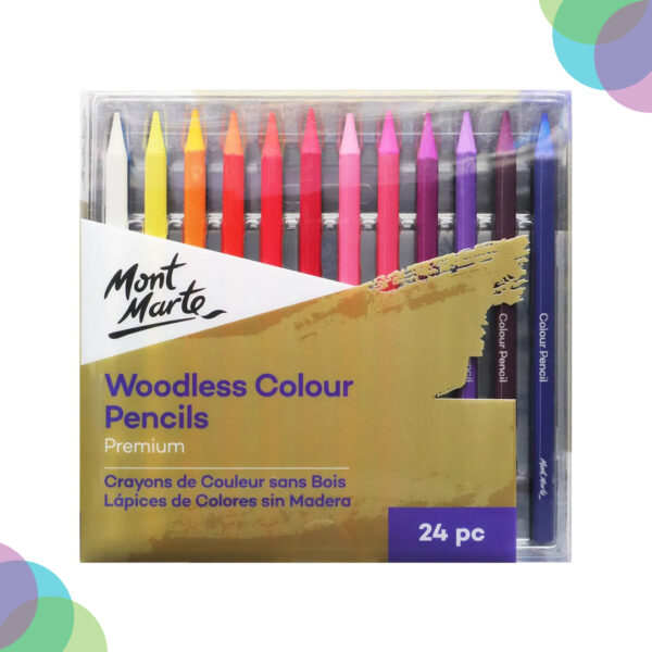 Mont Marte Premium Woodless Colour Pencil Set of 24 Mont Marte Premium Woodless Colour Pencil Set of 24