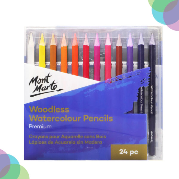 Mont Marte Premium Woodless Water Colour Pencil Set of 24 Mont Marte Premium Woodless Water Colour Pencil Set of 24