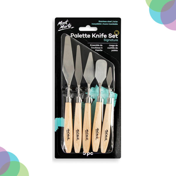 Mont Marte Stainless Palette Knife Set 5pc Mont Marte Stainless Palette Knife Set 5pc