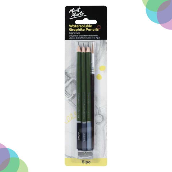 Mont Marte Watersoluble Graphite Pencil Set of 5 Mont Marte Watersoluble Graphite Pencil Set of 5