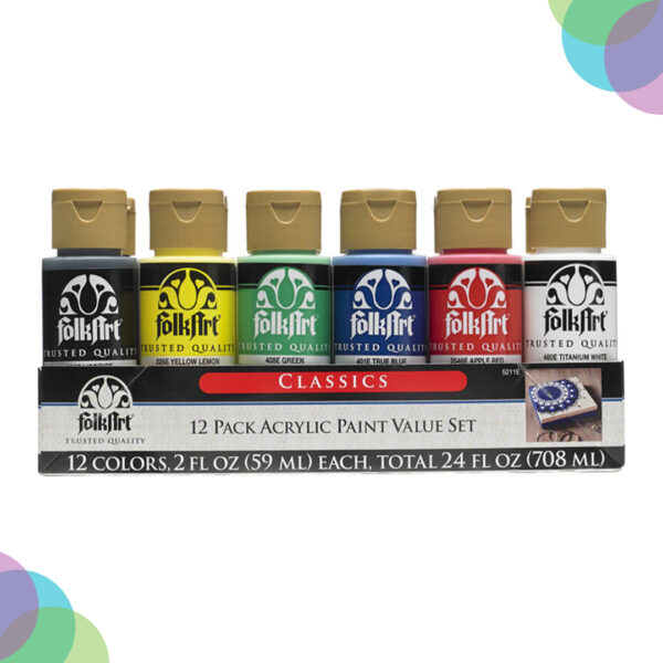 FolkArt Colours Matte Finish Acrylic Colour Set of 12 Classics FolkArt Matte Finish Acrylic Colour Set of 12 Classics 5211