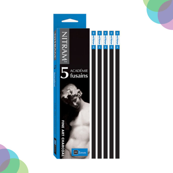 Nitram Academie Fusain H Hard Charcoal Square 5mm X 5pc Nitram Academie Fusain H Hard Charcoal Square 5mm X 5pc