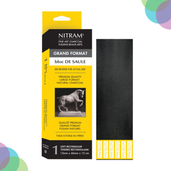 Nitram Maxi Baton de Saule Extra Soft Charcoal Rectangular 1pc Nitram Maxi Baton de Saule Extra Soft Charcoal Rectangular 1pc