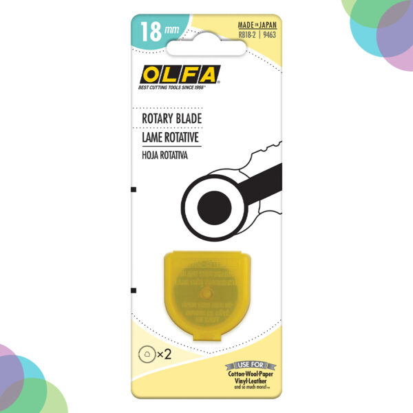 Olfa Rotary Cutter Blade 18mm Pack of 2 (RB18-2) Olfa Rotary Cutter Blade 18mm Pack of 2 RB18 2