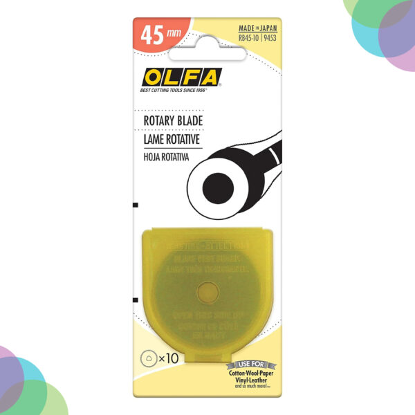 Olfa Rotary Cutter Blade 45mm Pack of 10 (RB45-10) Olfa Rotary Cutter Blade 45mm Pack of 10 RB45 10