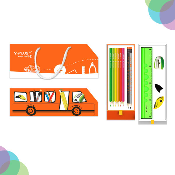 YPLUS 2 Tiers Mini Bus Stationery Kit Geometric Set YPLUS 2 Tiers Mini Bus Stationery Kit Geometric Set