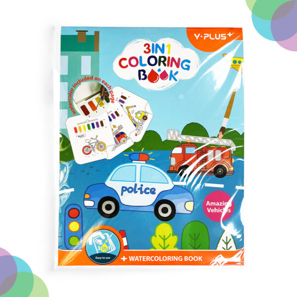 YPLUS Colouring Book 3 In 1 Amazing Vehicles YPLUS Colouring Book 3 In 1 Amazing Vehicles