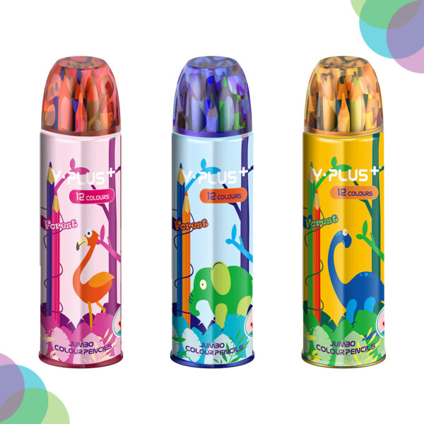 YPLUS Jumbo Colour Pencil Forest Shade Set of 12 YPLUS Jumbo Colour Pencil Forest Shade Set of 12