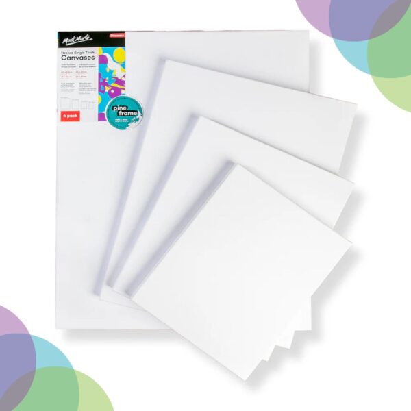 MONT MARTE  Pre Stretched Canvas Single Thick  4pc pack