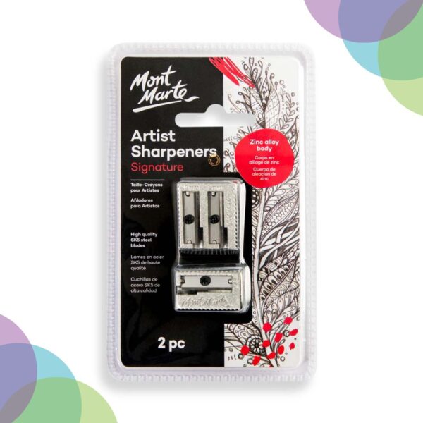 Mont Marte Artists Sharpener Set Zinc Alloy 2pc