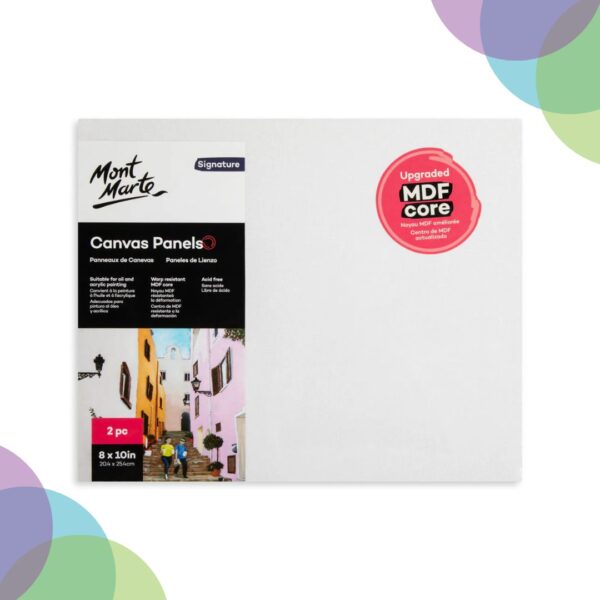 Mont Marte Canvas Boards Pack 2 20.4x20.4cm