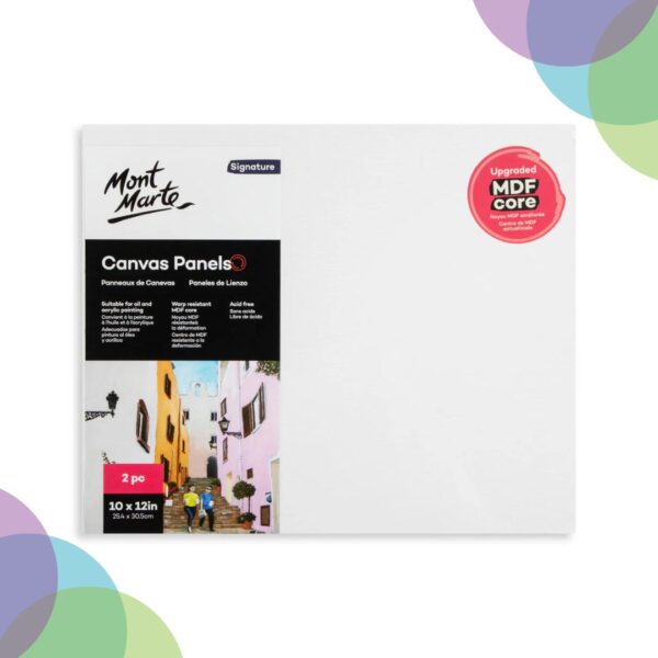 Mont Marte Canvas Boards Pack 2 20.4x25.4cm