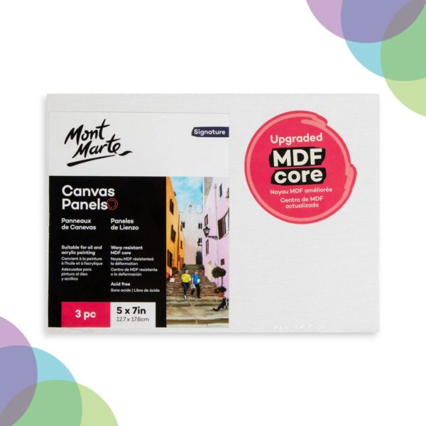 Mont Marte Canvas Boards Pack 3 12.7x17.8cm