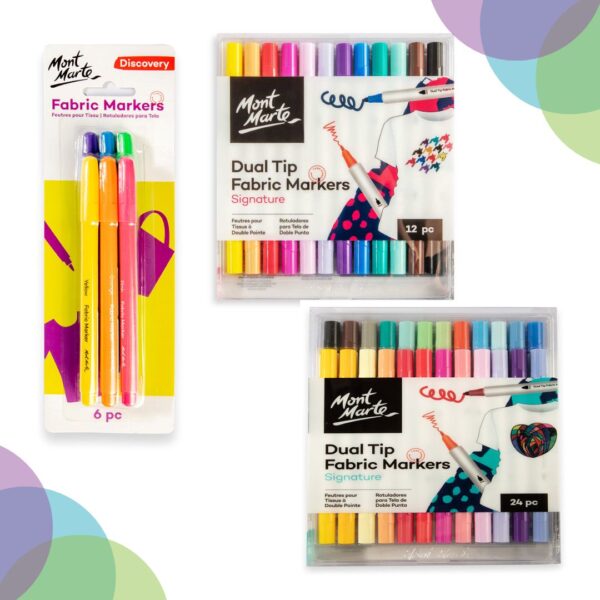 Mont Marte Dual Tip Fabric Marker Sets