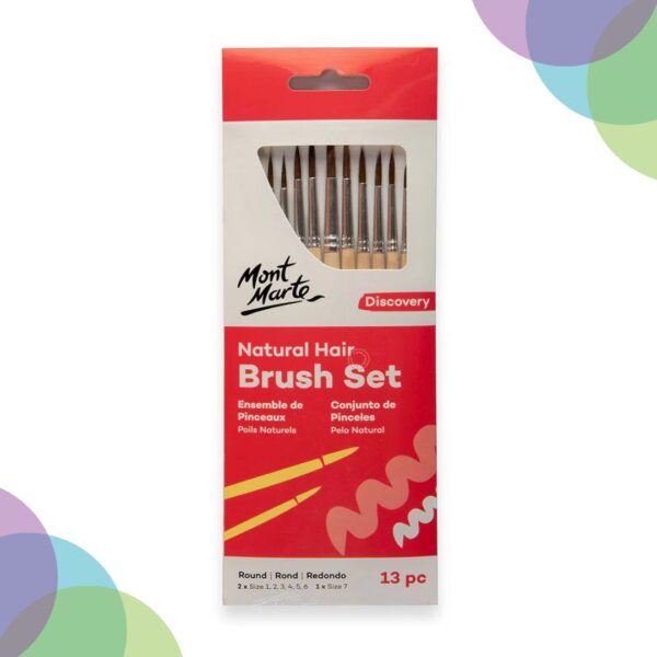 Mont Marte Natural Hair Round Brush Set 13