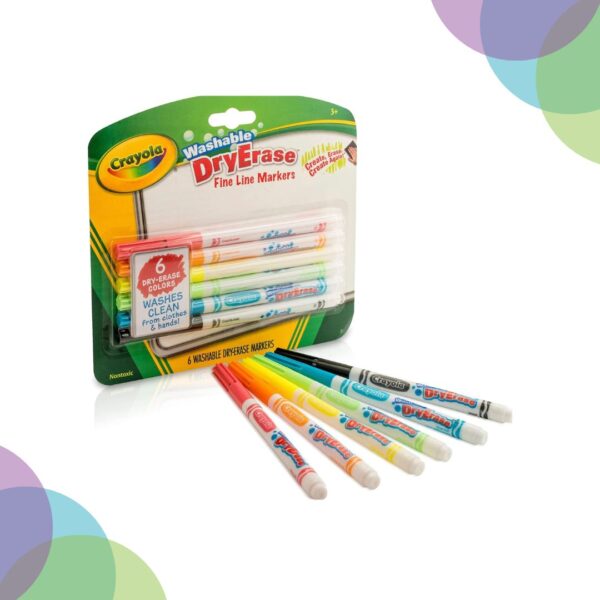 Crayola Dry Erase Washable Markers Fine Set of 6